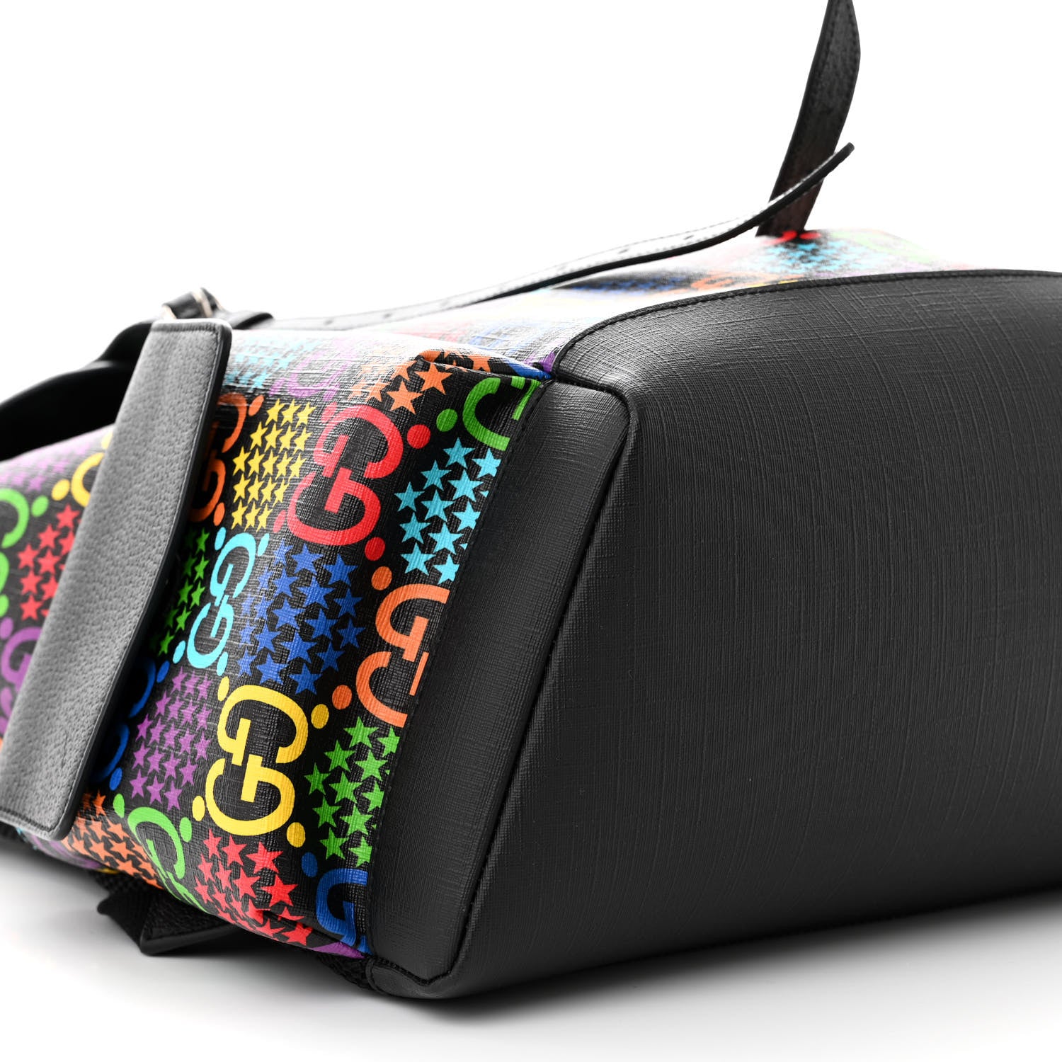 Gucci GG Supreme Monogram Psychedelic Medium Double Buckle Backpack Black Multicolor 9 of 11