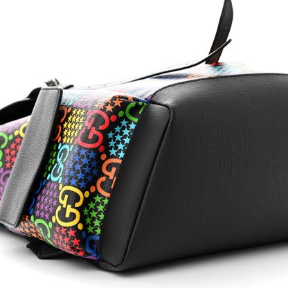 Gucci GG Supreme Monogram Psychedelic Medium Double Buckle Backpack Black Multicolor 9 of 11