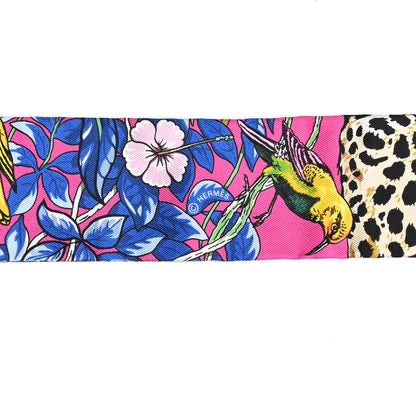 Hermes Silk Jungle Love Love Twilly Rose Vif Bleu Roy 3 of 3