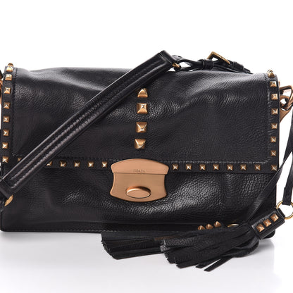 Prada Berlino Sound Semitracolla Studded Bag Black 8 of 10