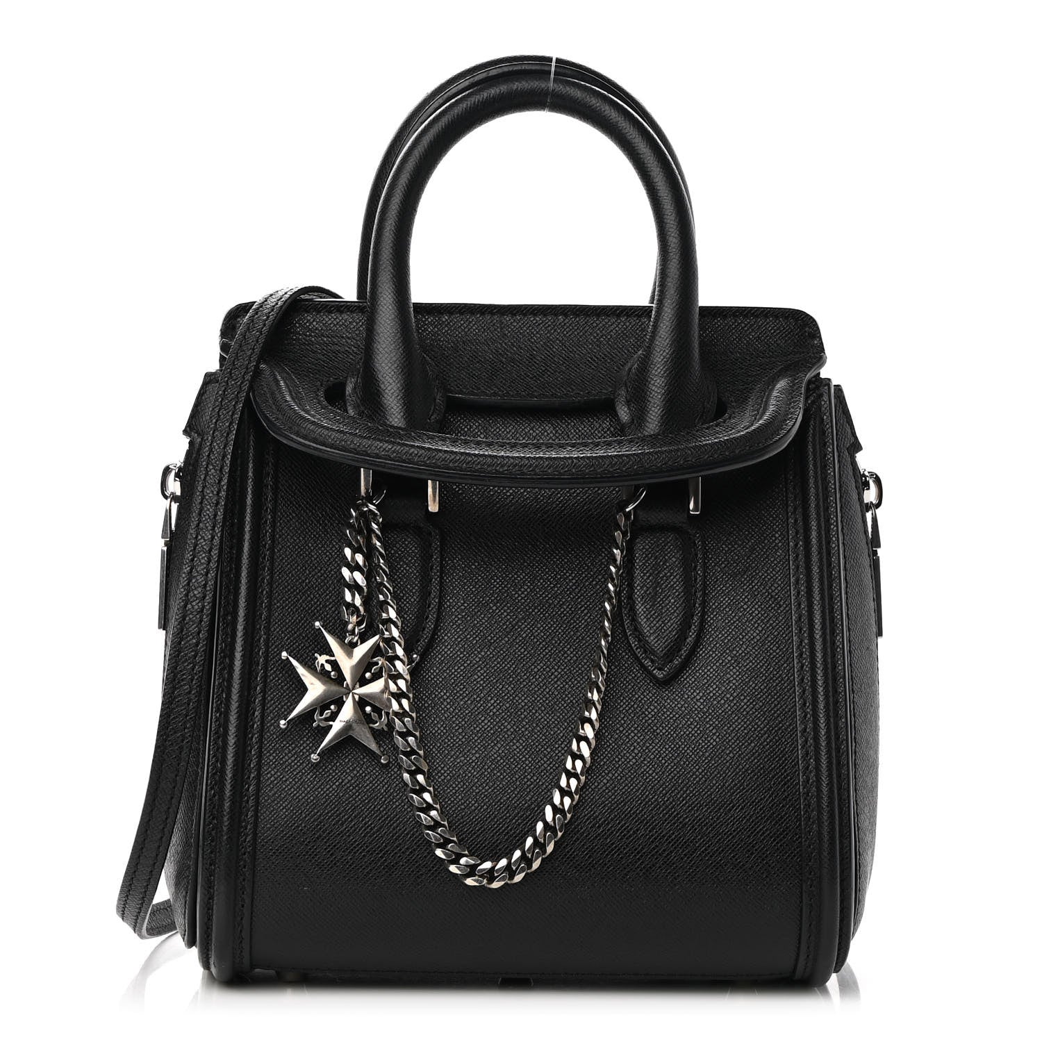 Alexander McQueen Grained Calfskin Small Heroine Black 1 of 9