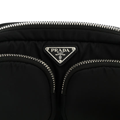 Prada Tessuto Nylon Double Pocket Wristlet Pouch Black Fuoco 8 of 10