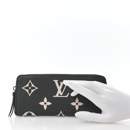 Louis Vuitton Empreinte Monogram Giant Clemence Wallet Black Beige 2 of 7