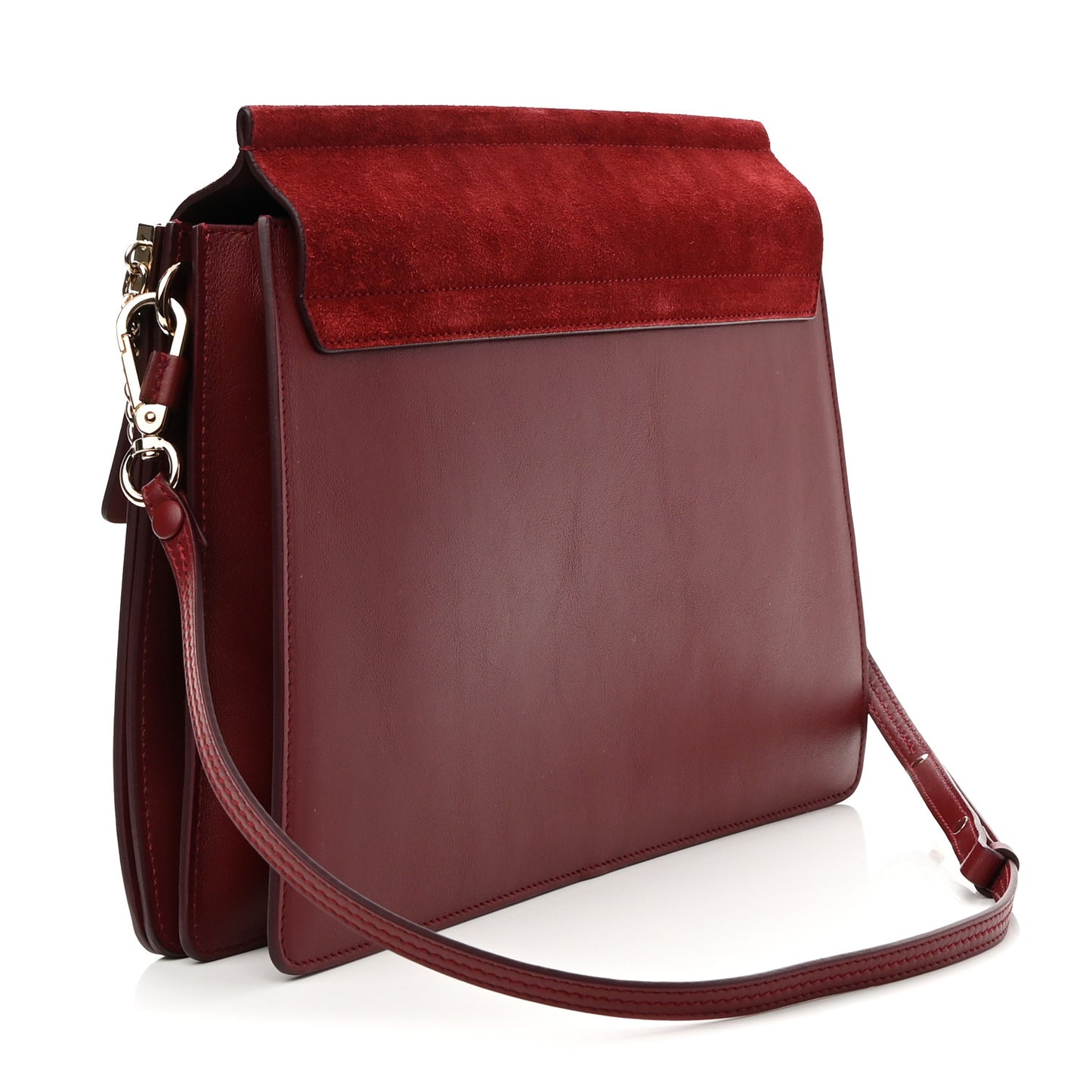 Calfskin Suede Medium Faye Shoulder Bag Plum Purple