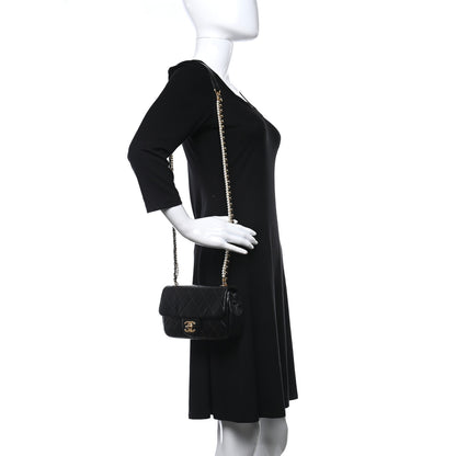 Chanel Calfskin Quilted Small Crystal Pearls Flap Bag Black 2 of 9