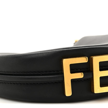 Fendi Vitello Grace Matte Nano Fendigraphy Hobo Charm Black 10 of 11