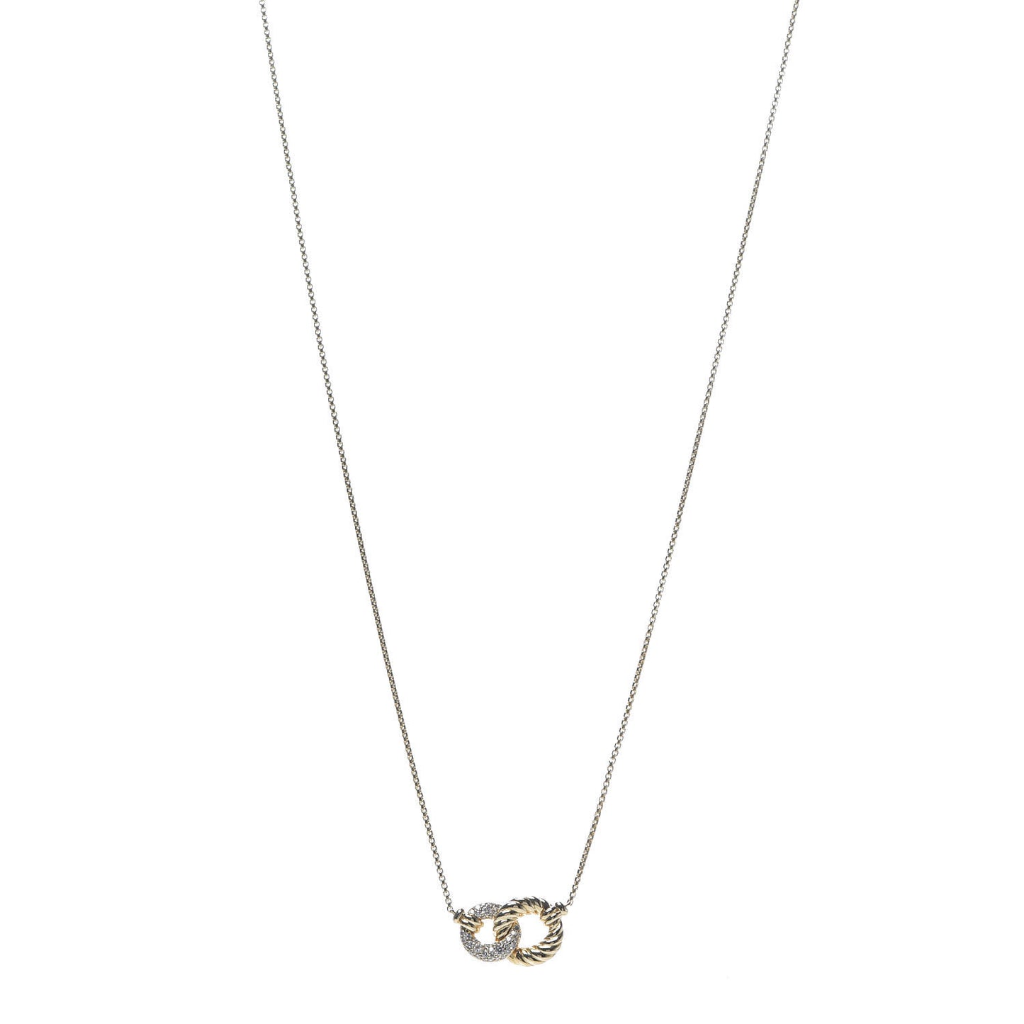 18K Yellow Gold Diamond Pave Extra-Small Belmont Pendant Necklace