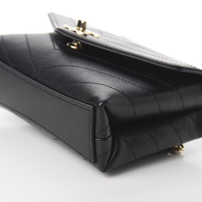 Chanel Calfskin Chevron Stitched Coco Waist Bag Black 8 of 9
