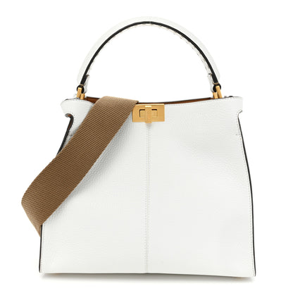 Fendi Cuoio Romano Selleria Bi-Color Medium Peekaboo X-Lite White Indaco 1 of 8