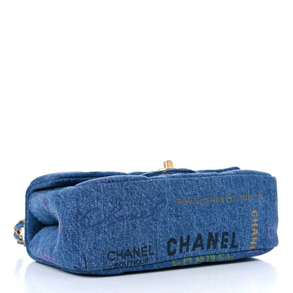 Chanel Denim Quilted Mini Denim Mood Rectangular Flap Blue Multicolor 4 of 12