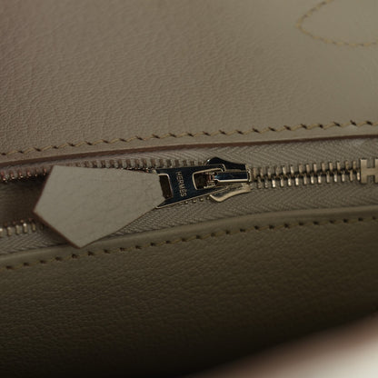 Hermes Taurillon Clemence Birkin 35 Gris Perle 9 of 15