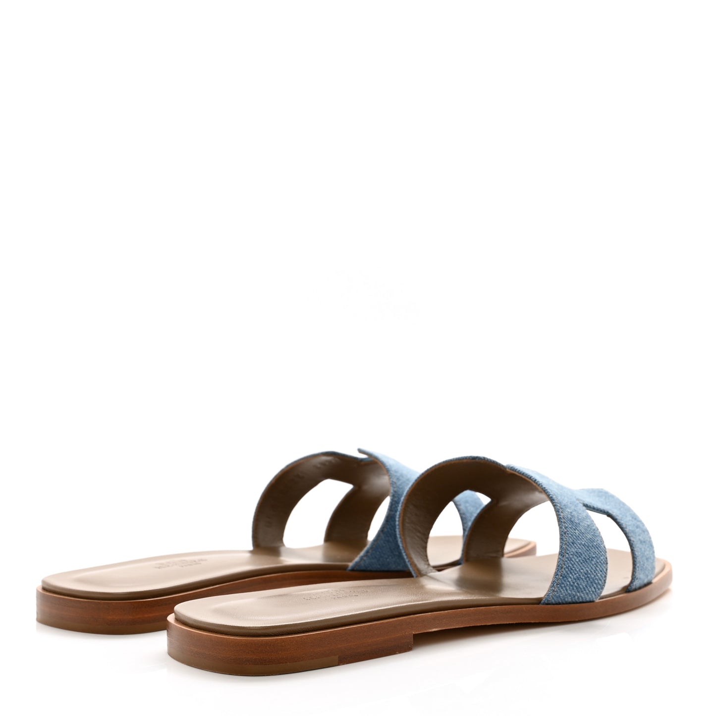 Denim Canvas Oran Sandals 41 Bleu Clair