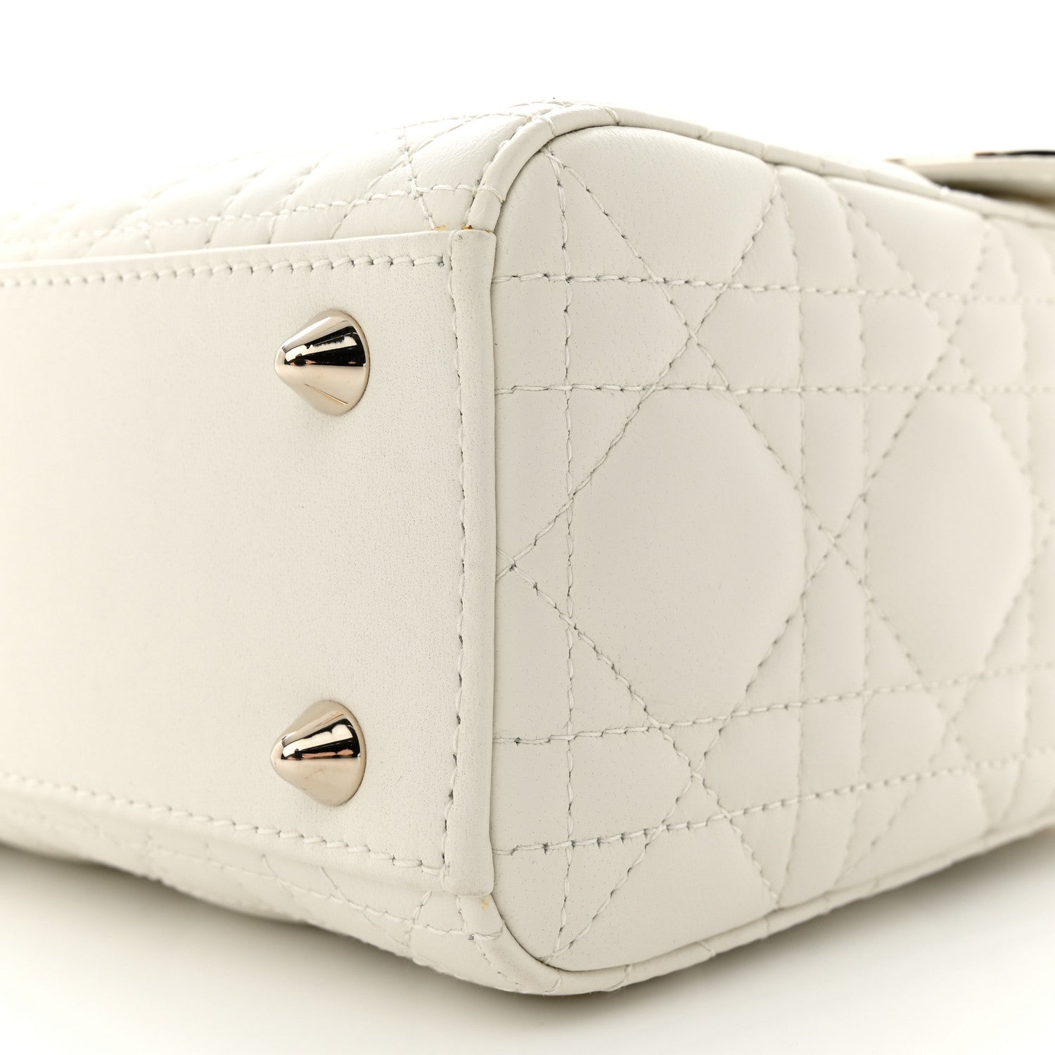 Christian Dior Lambskin Cannage Small My ABCDior Lady Dior White 10 of 13