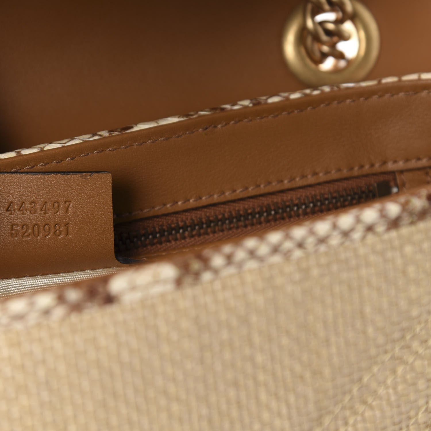 Gucci Raffia Elaphe Matelasse Small GG Marmont Shoulder Bag Natural Cream Brown 9 of 10