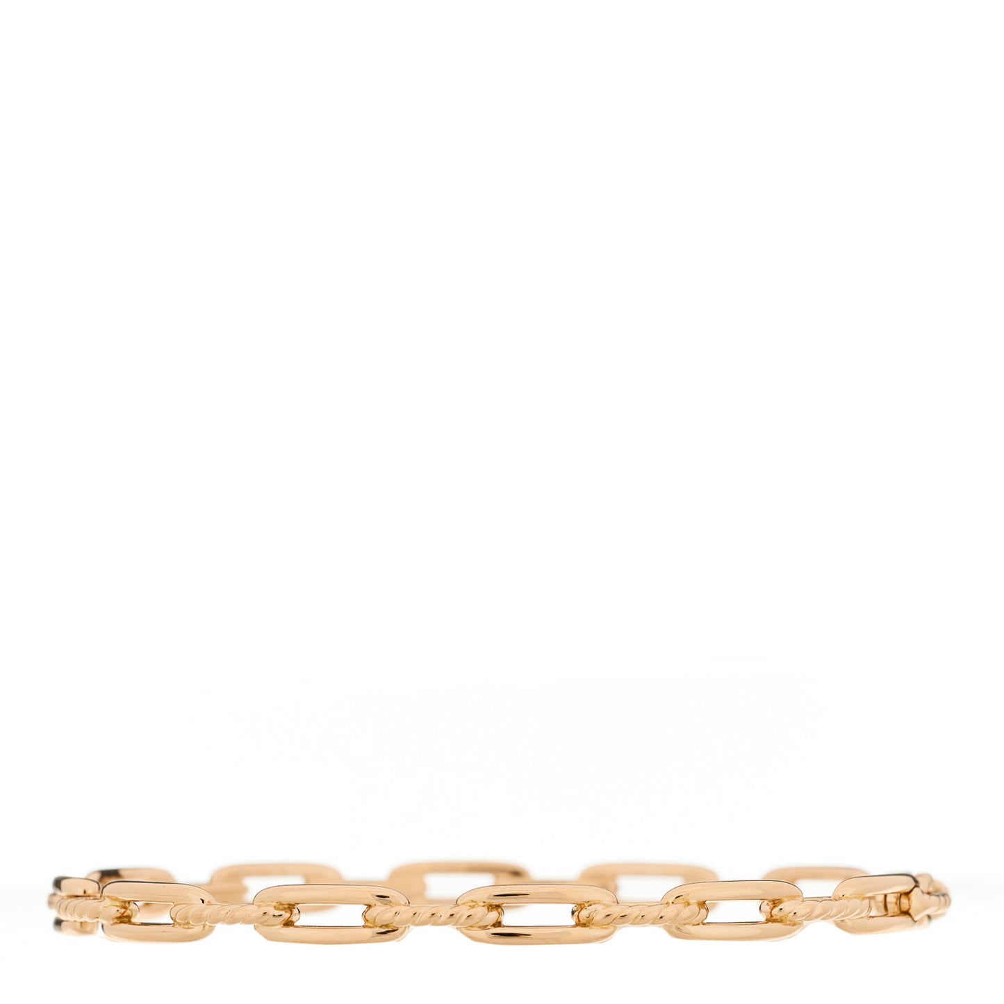 18K Rose Gold Diamond 4mm Stax Chain Link Bracelet