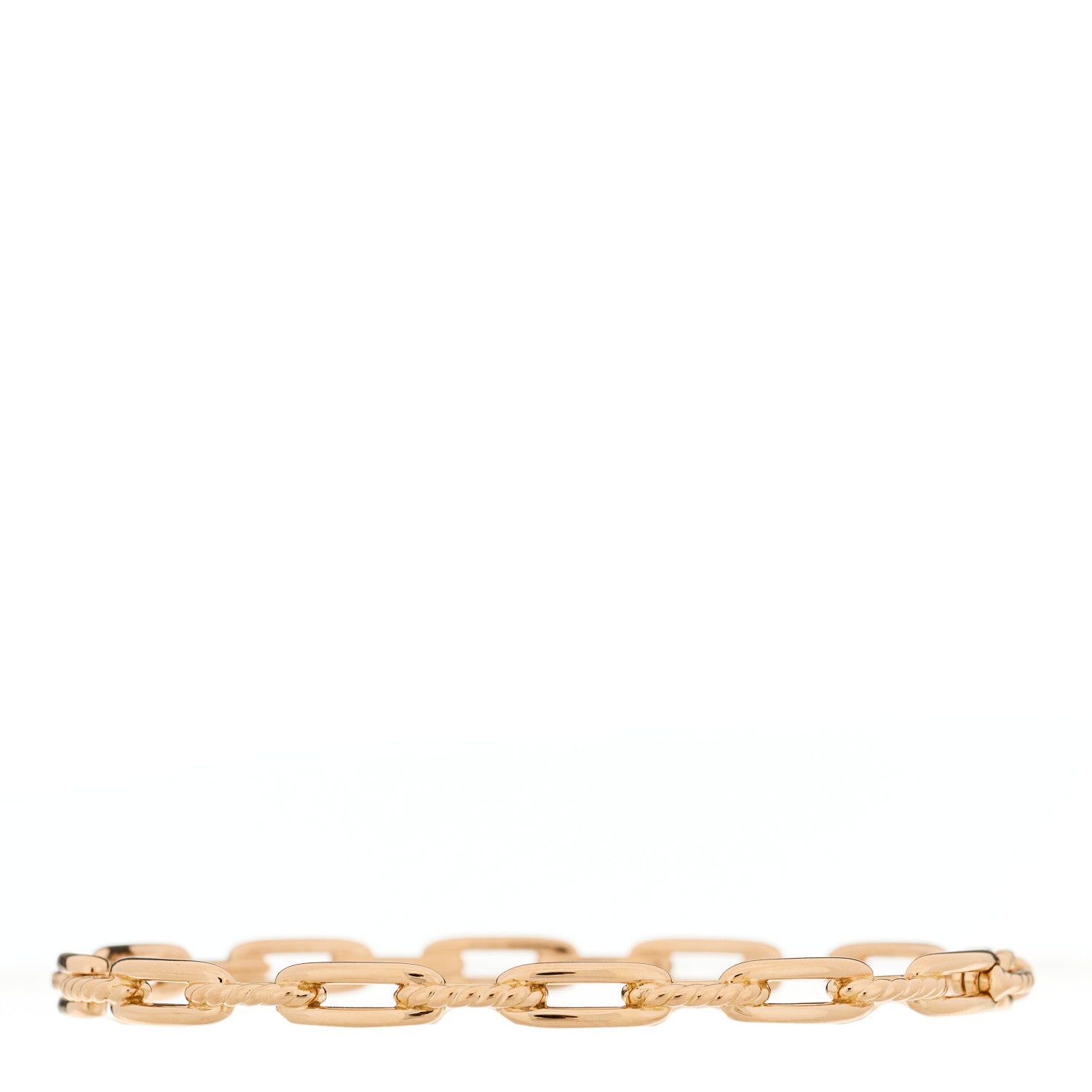 David Yurman 18K Rose Gold Diamond 4mm Stax Chain Link Bracelet 2 of 3
