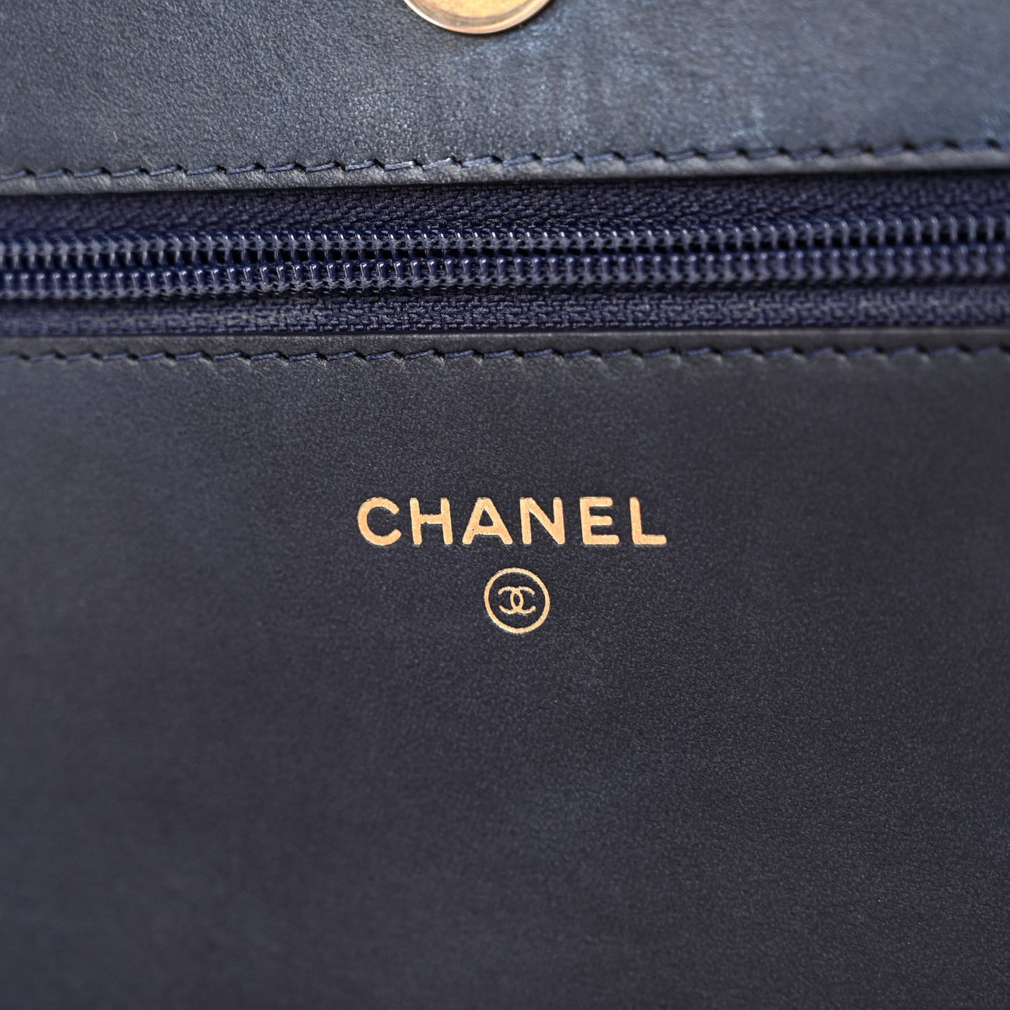 Caviar Quilted Boy Wallet On Chain WOC Navy