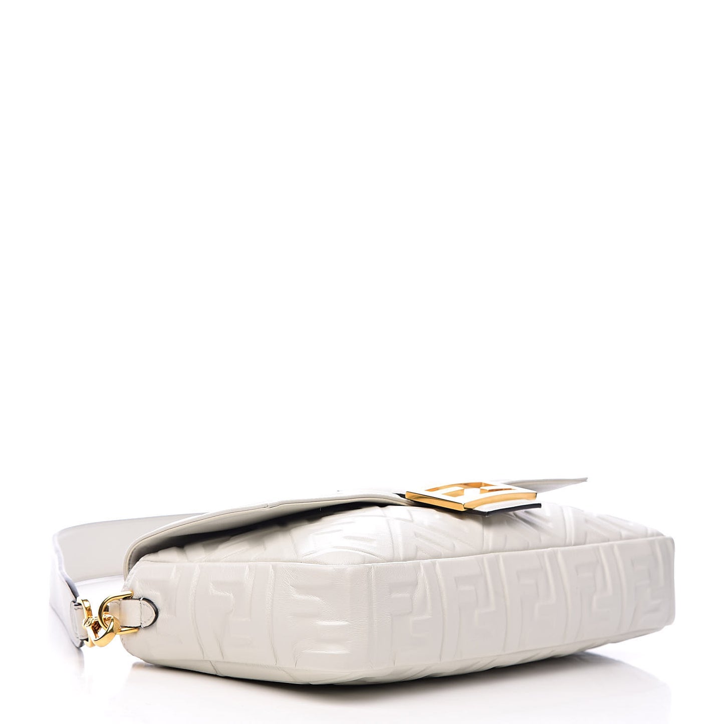 Nappa FF 1974 Embossed Large Baguette White