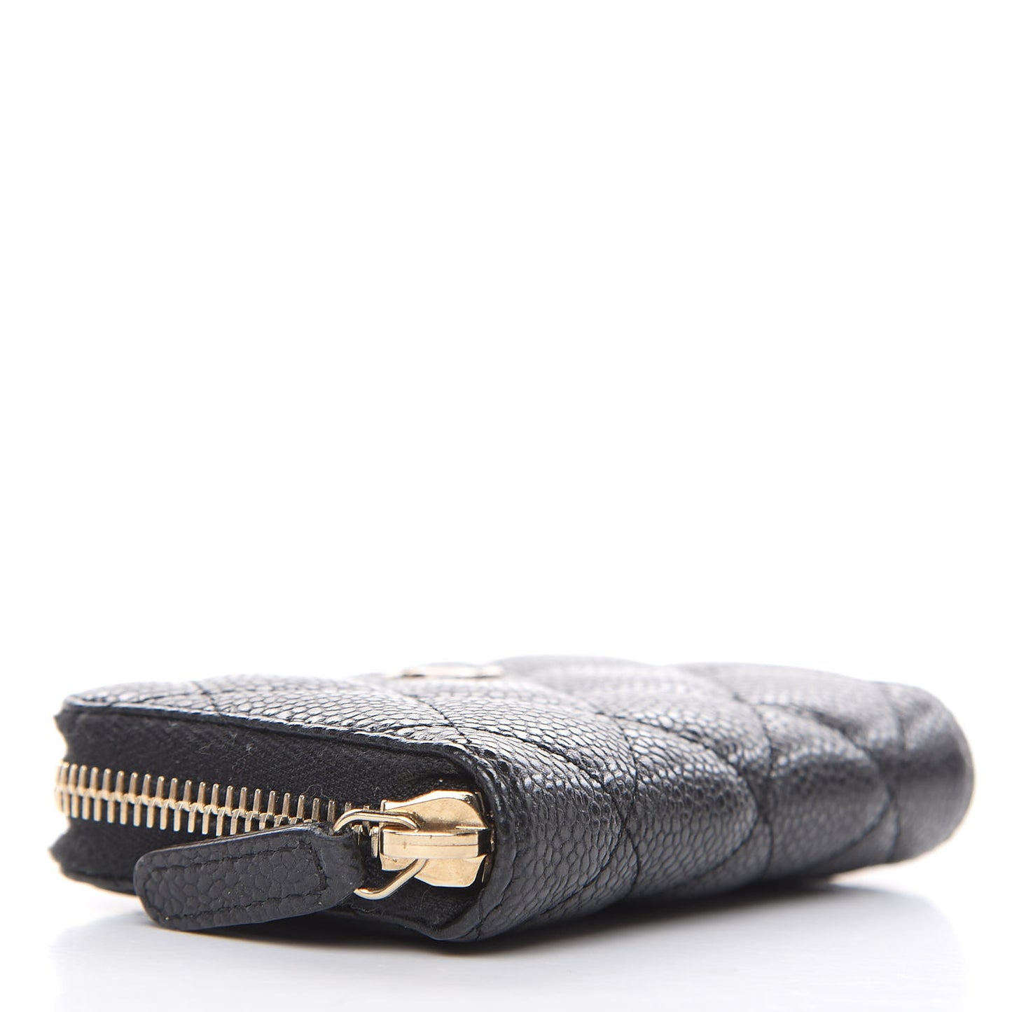 Caviar Quilted Zip Coin Purse Black