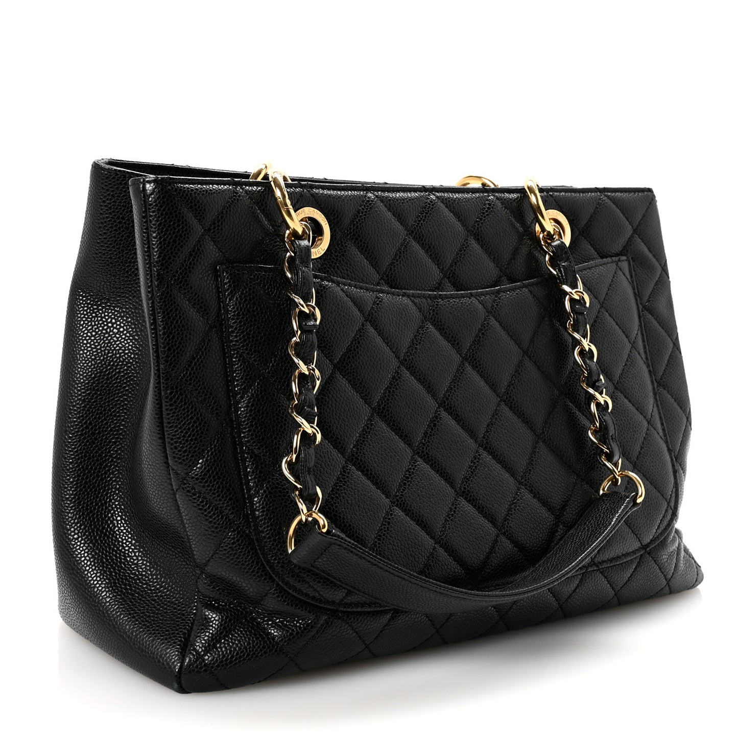 Caviar Quilted Grand Shopping Tote GST Black