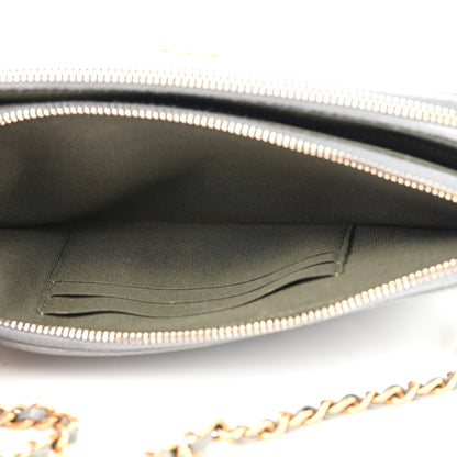 Chanel Caviar Quilted Small Boy Clutch With Chain Grey 7 of 18