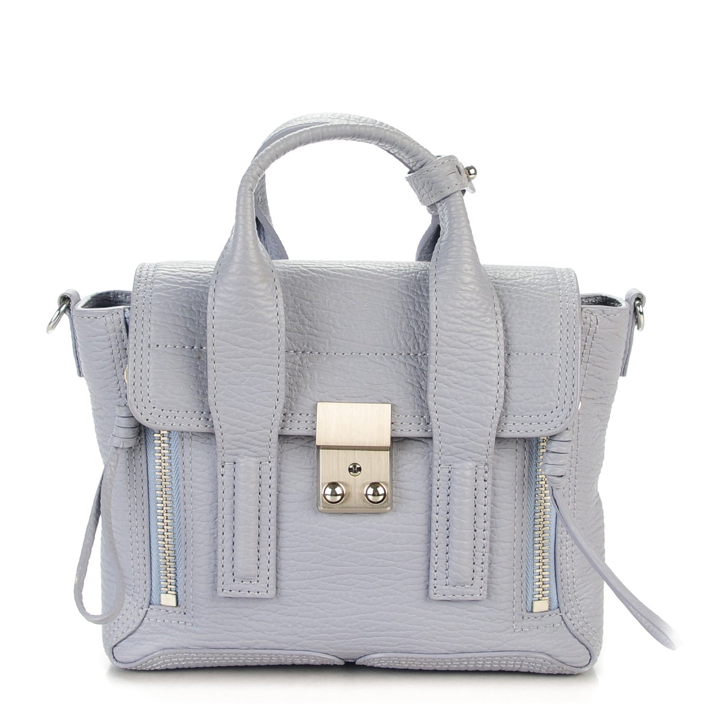 3.1 Textured Calfskin Mini Pashli Satchel Lilac