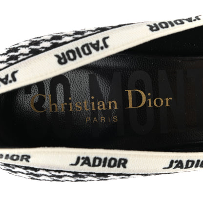 Christian Dior Wool Ribbon Houndstooth Embroidered J'Adior 65mm Pumps 36 Black White 7 of 10