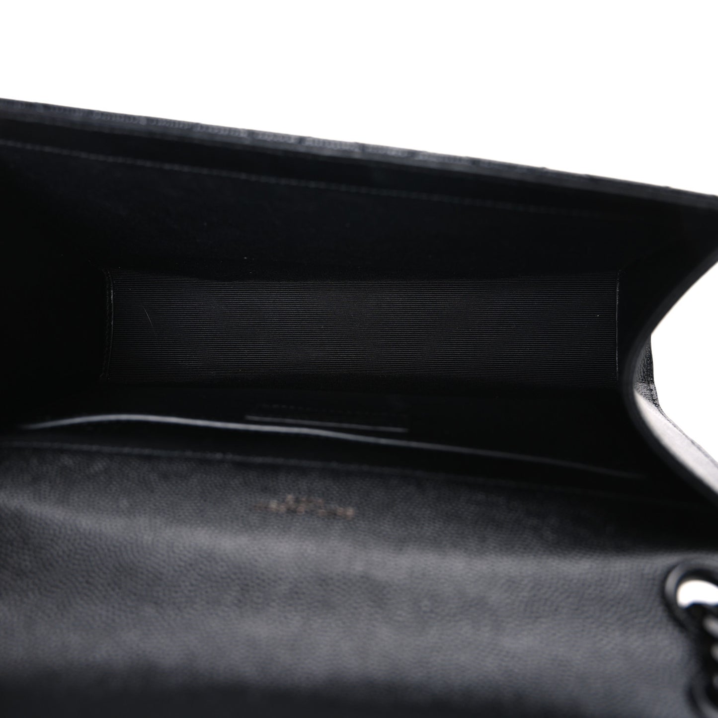 Grain De Poudre Textured Mixed Matelasse Triquilt Medium Monogram Monochrome Satchel Black