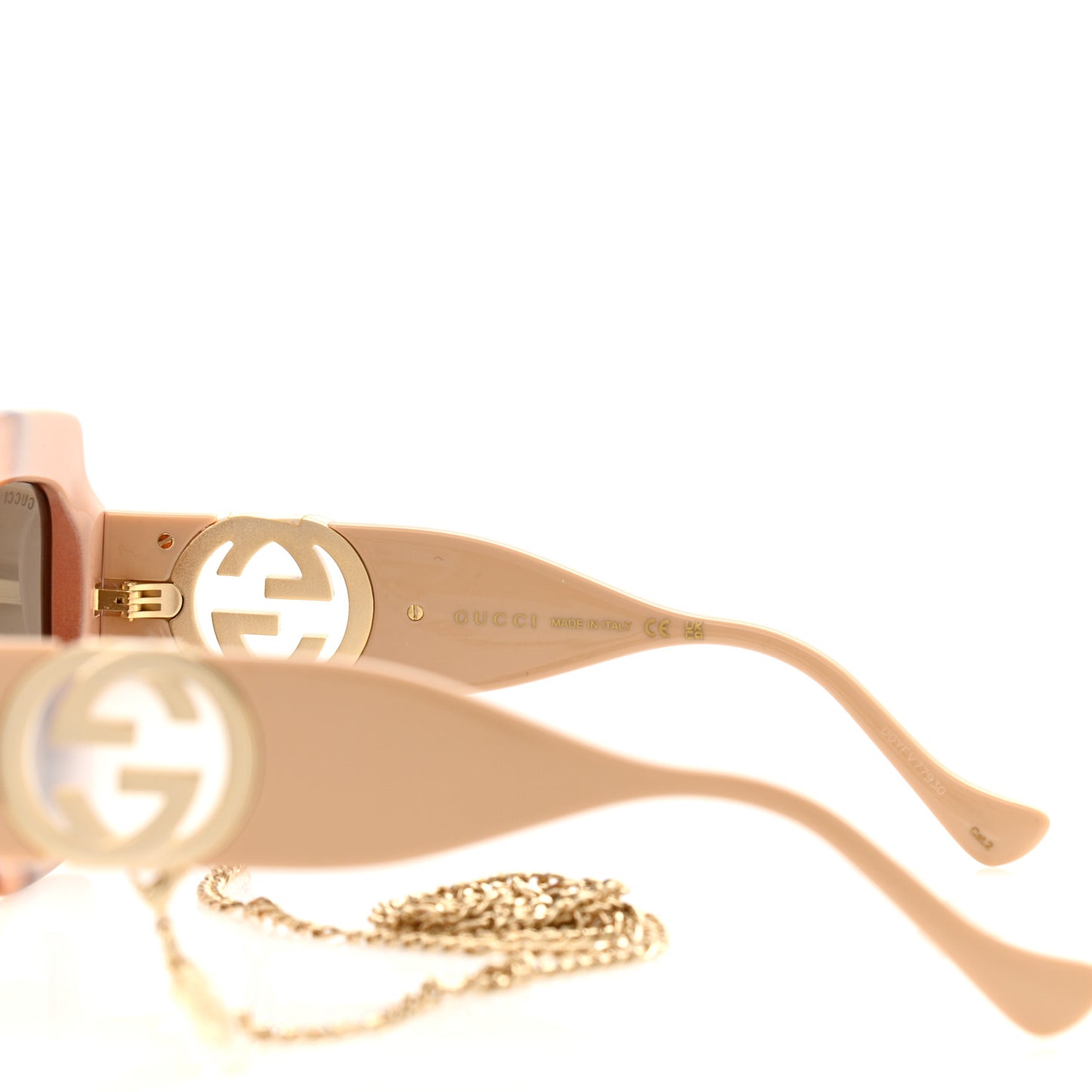 Acetate Square Frame Chain Sunglasses GG1022S Brown