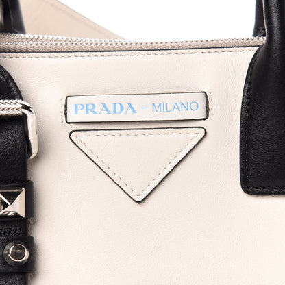 Prada Calfskin Studded Concept Top Handle Bag White 14 of 14
