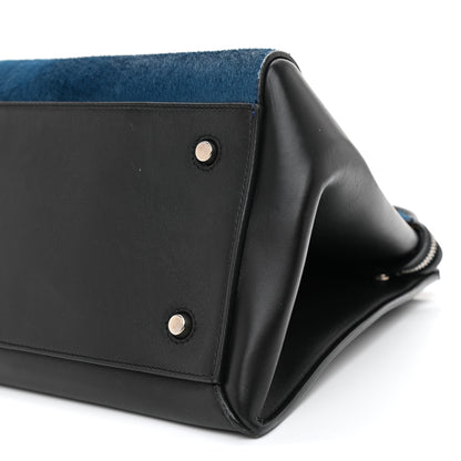 Celine Pony Hair Large Edge Shoulder Bag Ocean Blue 4 of 14
