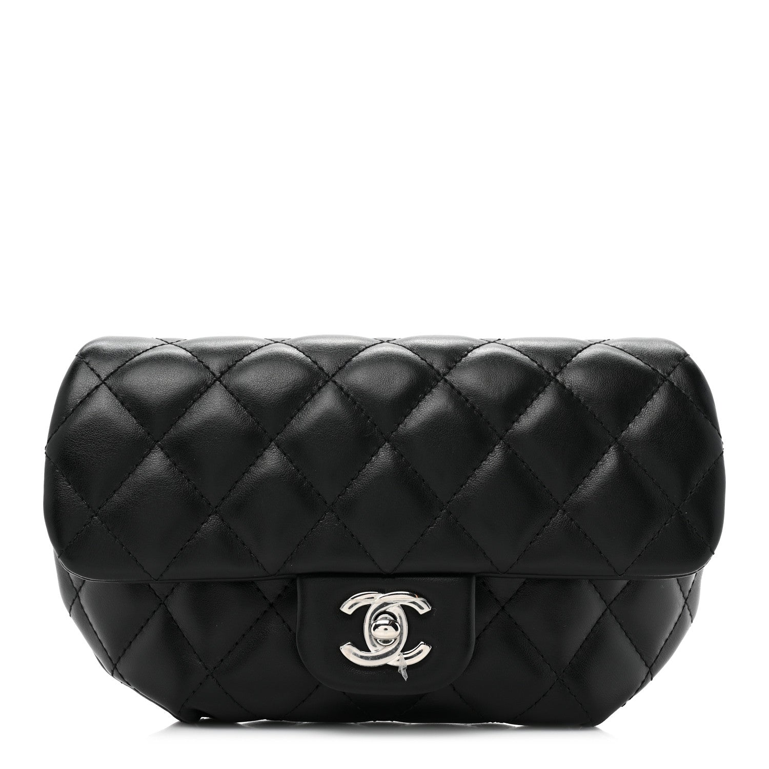 Chanel Calfskin Quilted CC Uniform Flap Belt Bag Black 1 of 9