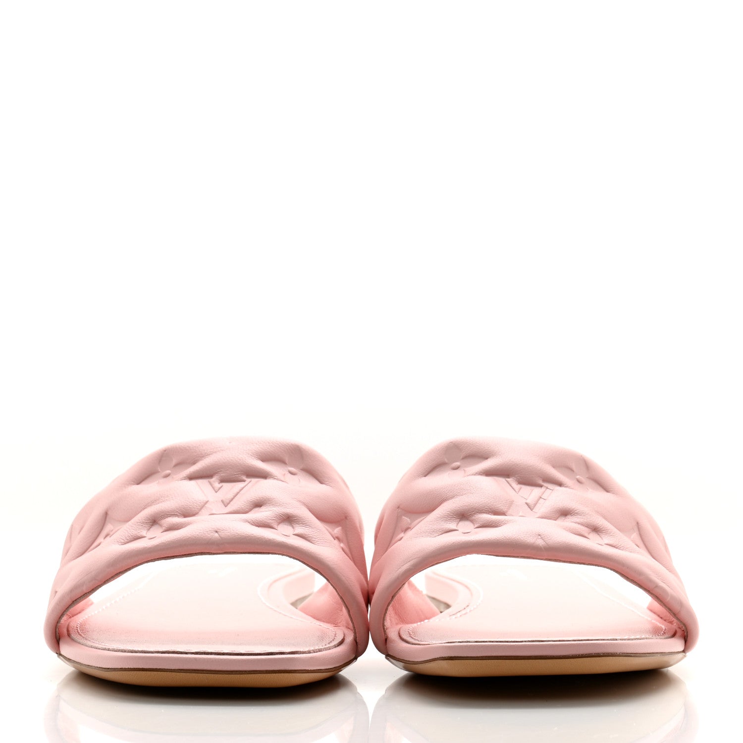 Louis Vuitton Lambskin Embossed Monogram Revival Flat Mules 41 Rose Clair 2 of 9