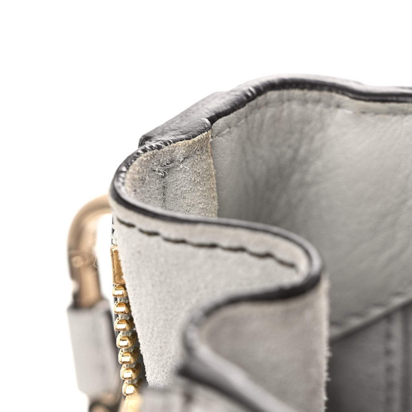 Calfskin Suede Paisley Patchwork Perforated Mini Faye Backpack Airy Grey