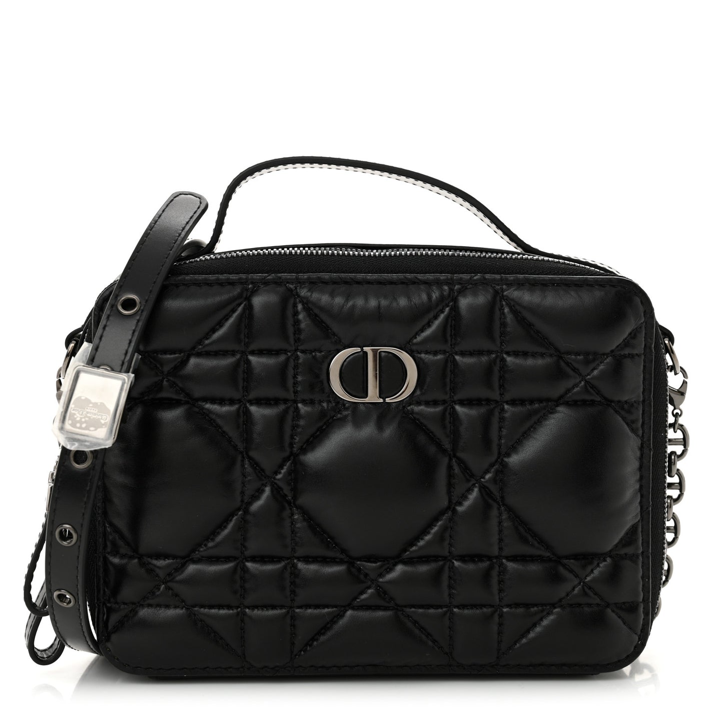Calfskin Macrocannage Caro Box Bag Black