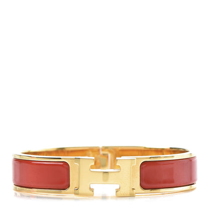 Hermes Enamel Narrow Clic Clac H Bracelet PM Rouge Vif 1 of 6