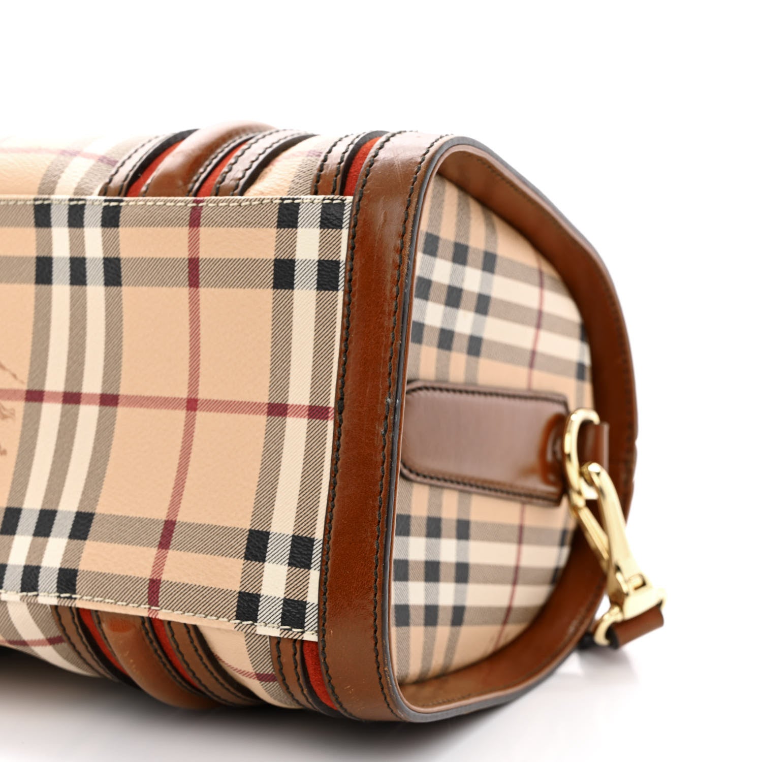 Burberry Haymarket Check Medium Alchester Bowling Bag Brown 11 of 14