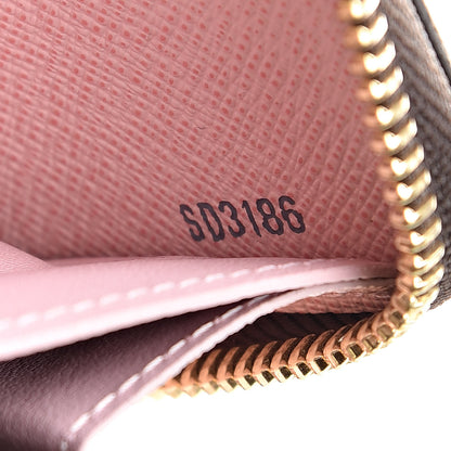 Louis Vuitton Damier Ebene Clemence Wallet Rose Ballerine 7 of 8