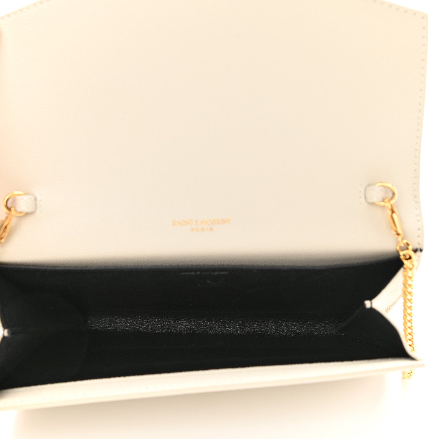 Saint Laurent Grain De Poudre Monogram Uptown Chain Wallet Crema Soft 6 of 11