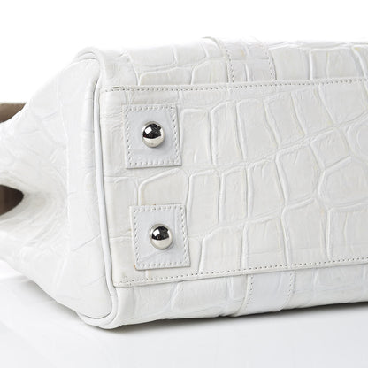 Mulberry Calfskin Crocodile Embossed Bayswater White 11 of 19