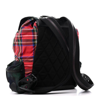Burberry Laminated Tartan Patchwork Medium Rucksack Backpack Military Red 3 of 9