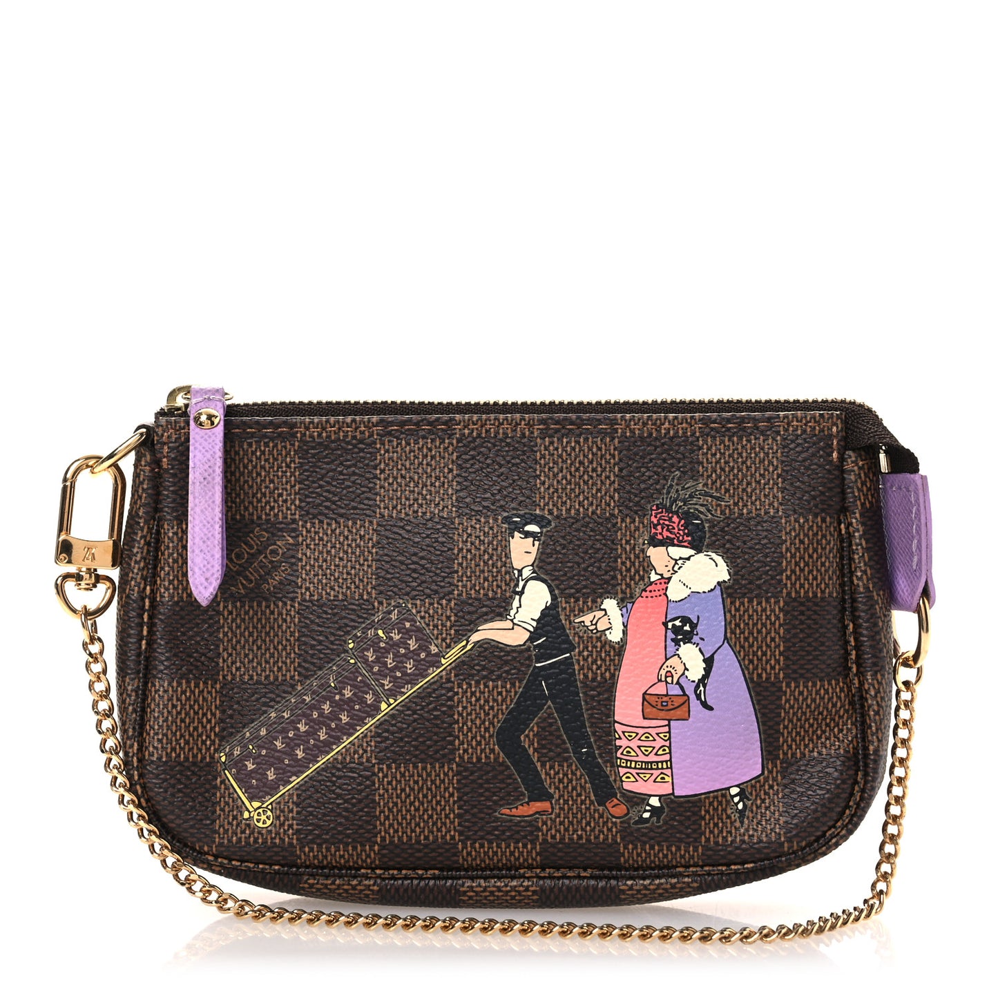 Damier Ebene Illustre Mini Pochette Accessories Violet