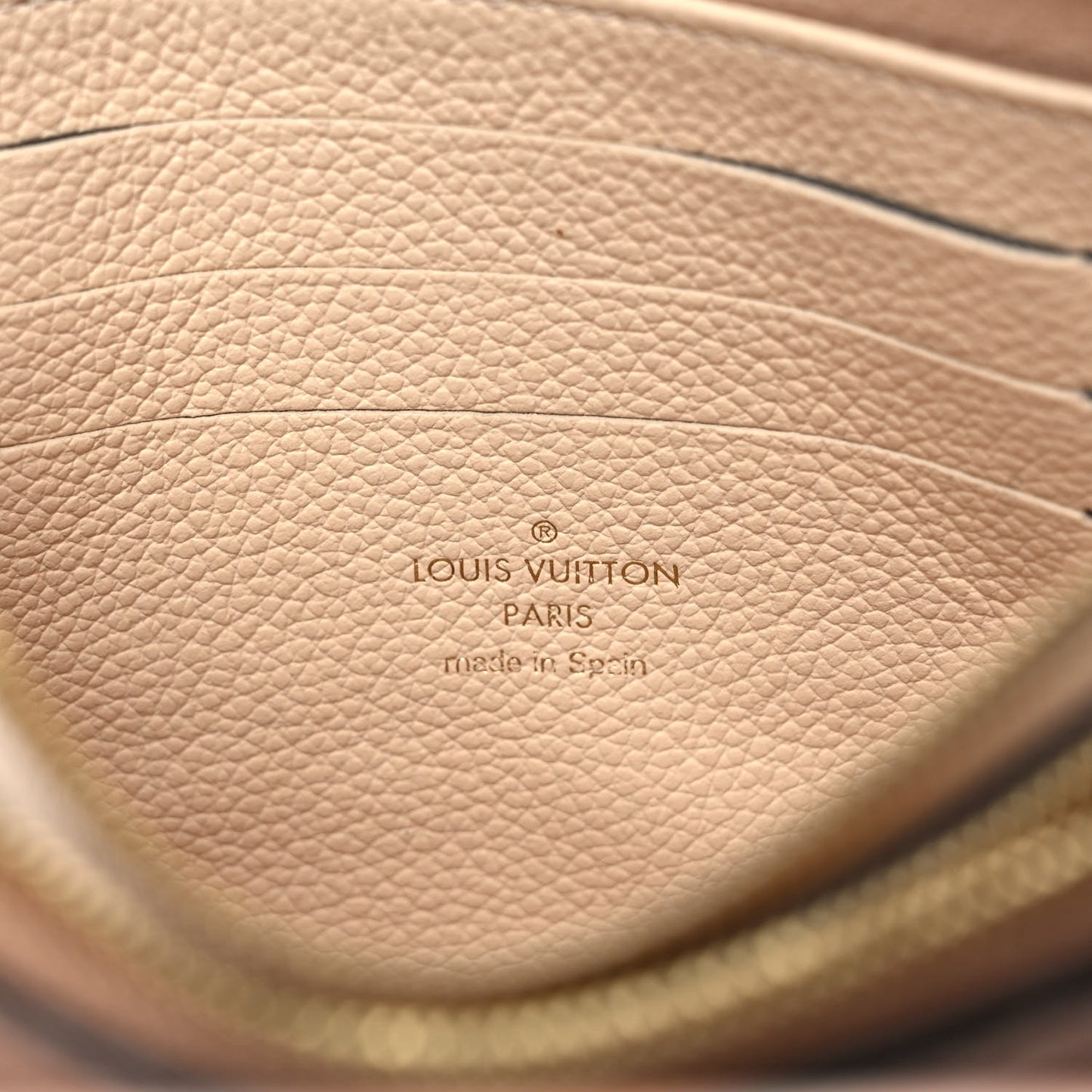 Empreinte Double Zip Pochette Beige Rose Creme