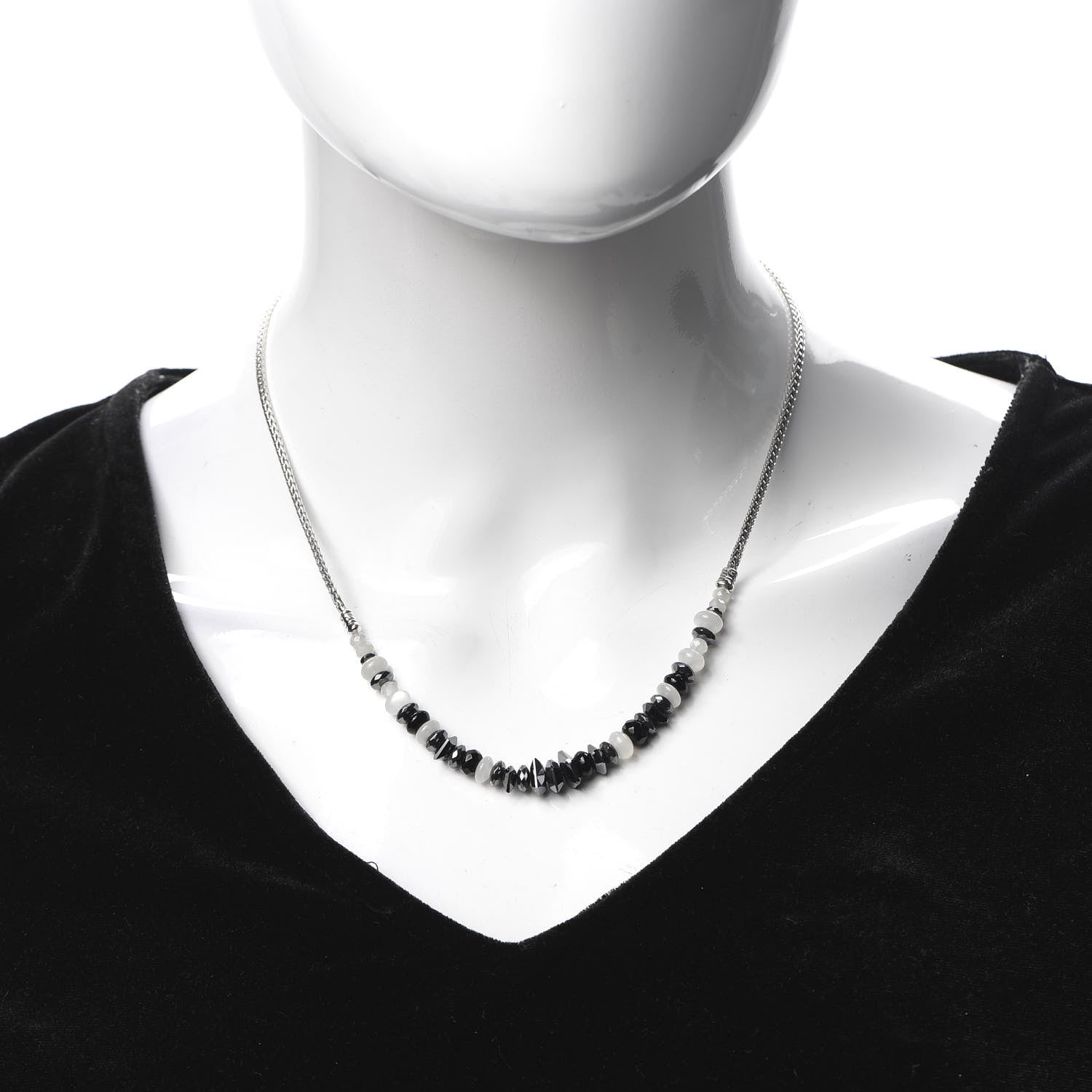 John Hardy Sterling Silver Hematite Moonstone Black Onyx Classic Chain Necklace 2 of 6
