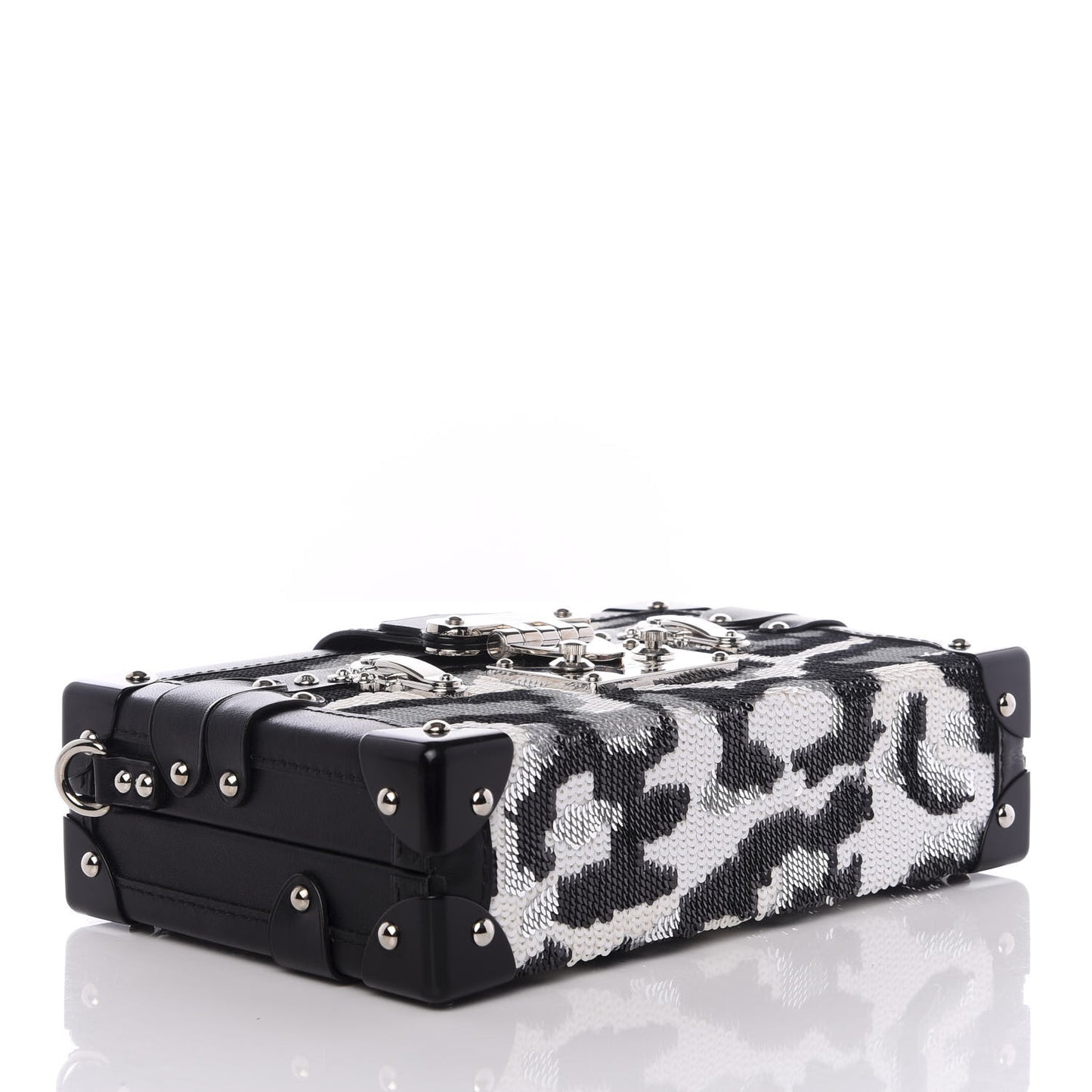 Sequins Leopard Petite Malle Black Gris