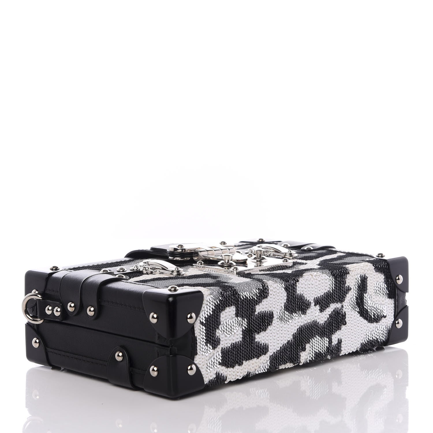 Louis Vuitton Sequins Leopard Petite Malle Black Gris 3 of 8