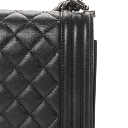 Chanel Lambskin Quilted Medium Boy Flap Black 18 of 19