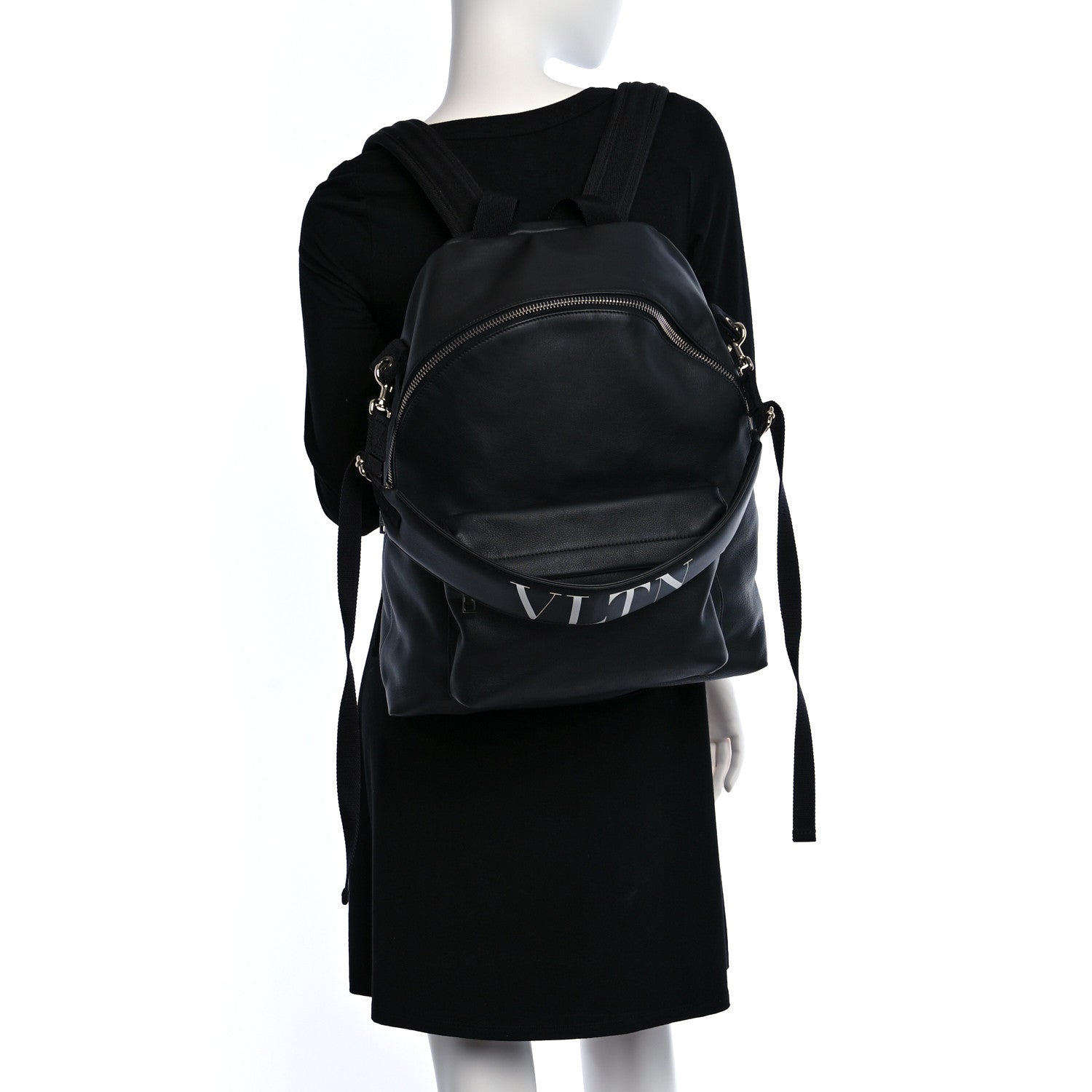Valentino Garavani Calfskin VLTN Backpack Black 2 of 9