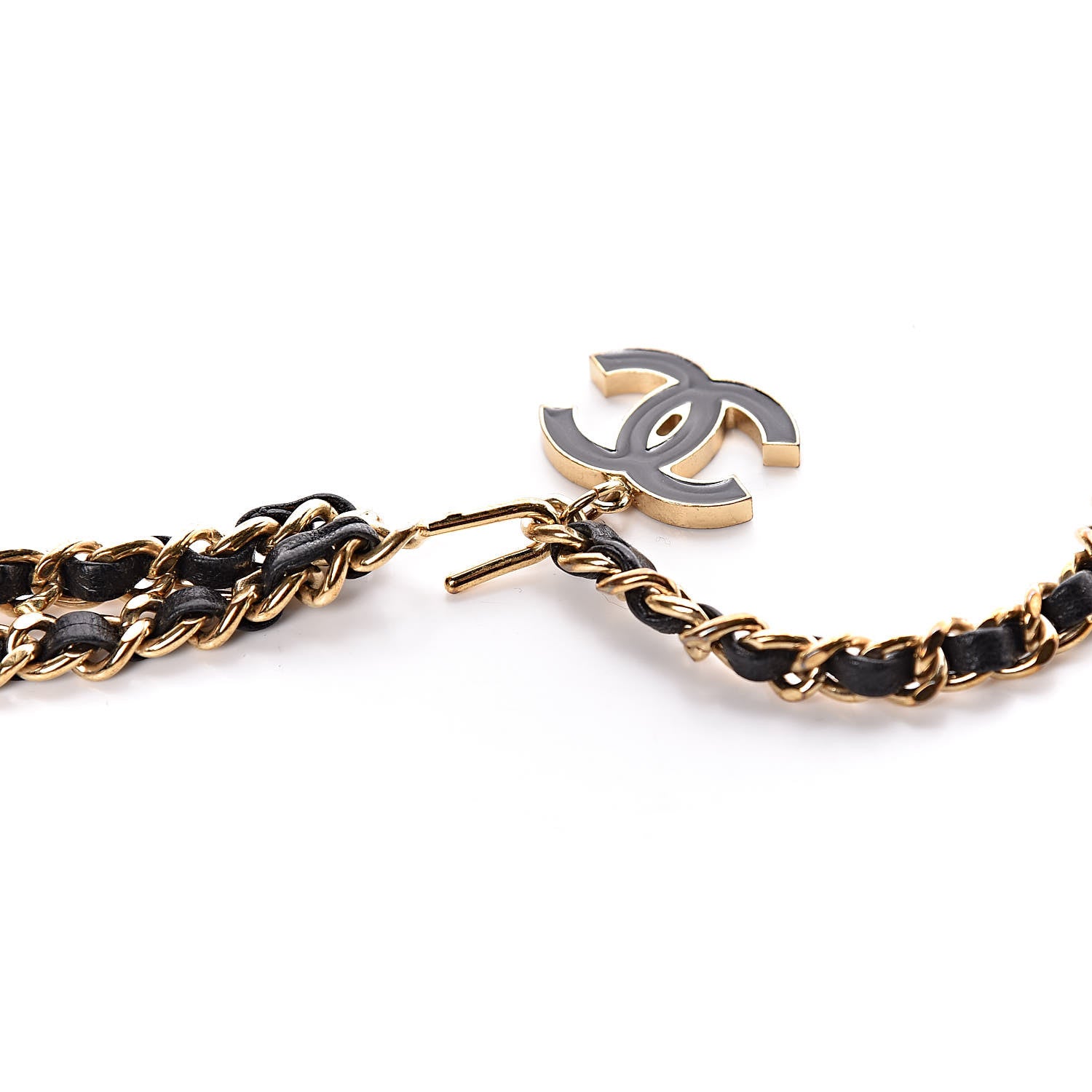 Chanel Lambskin Enamel CC Chain Belt Black Gold 4 of 5