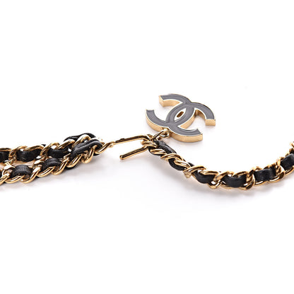 Chanel Lambskin Enamel CC Chain Belt Black Gold 4 of 5
